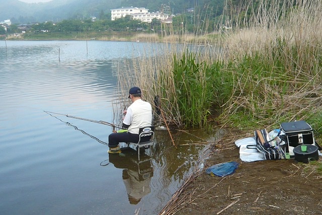 ヘラブナ野釣りの必携品 釣り台